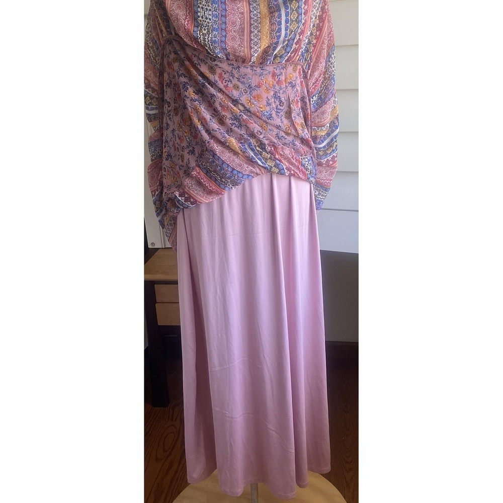 ANTHROPOLOGIE Fig & Flower Sheer Floral Maxi Dress Boho Patchwork Tiered XL - Picture 5 of 11